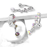 Climbing Wisteria Reverse Belly Piercing - Reverse Top Down Belly Ring. Navel Rings Australia.