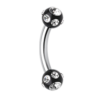 Acrylic Gem Royale Curved Barbells - Basic Curved Barbell. Navel Rings Australia.