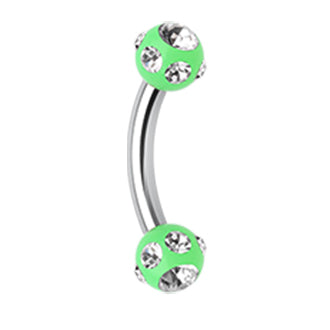 Acrylic Gem Royale Curved Barbells - Basic Curved Barbell. Navel Rings Australia.