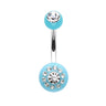 The Gem Dial Belly Bar - Fixed (non-dangle) Belly Bar. Navel Rings Australia.