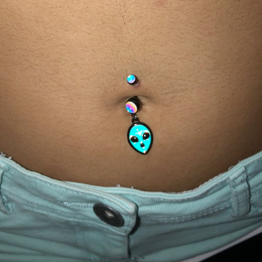 Outta Space Alien Belly Dangle - Dangling Belly Ring. Navel Rings Australia.