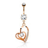 Lovers Contour Fusion Belly Bar with Rose Gold Plating