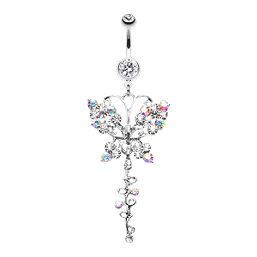 Papilio Butterfly Journey Belly Bar - Dangling Belly Ring. Navel Rings Australia.