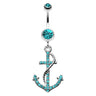 Ships Ahoy Anchor Belly Bar - Dangling Belly Ring. Navel Rings Australia.