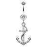 Ships Ahoy Anchor Belly Bar - Dangling Belly Ring. Navel Rings Australia.