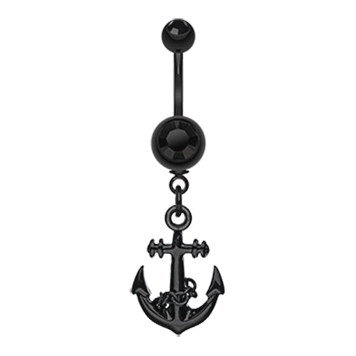 Black Bounty Anchor Belly Piercing - Dangling Belly Ring. Navel Rings Australia.