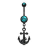 Black Bounty Anchor Belly Piercing - Dangling Belly Ring. Navel Rings Australia.
