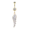 Malaikat Angel Dangly Navel Ring in Gold - Dangling Belly Ring. Navel Rings Australia.
