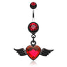 Iridescent Angel Wing Navel Ring - Dangling Belly Ring. Navel Rings Australia.