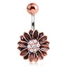 Frumoasă Flower Belly Bar - Fixed (non-dangle) Belly Bar. Navel Rings Australia.