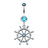 Caribbean Boat Wheel Belly Dangle - Dangling Belly Ring. Navel Rings Australia.