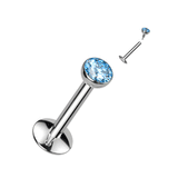 Titanium Flat Back Gem Body Jewellery. Internally Threaded Flat Back Stud. 16g or 18g