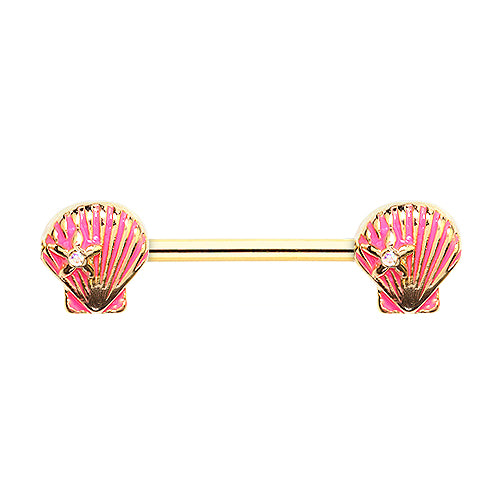 Ariel Seashell Gold Nipple Ring - Nipple Ring. Navel Rings Australia.