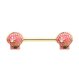 Ariel Seashell Gold Nipple Ring - Nipple Ring. Navel Rings Australia.