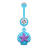 Ariel's Shell Dangly Navel Ring - Dangling Belly Ring. Navel Rings Australia.
