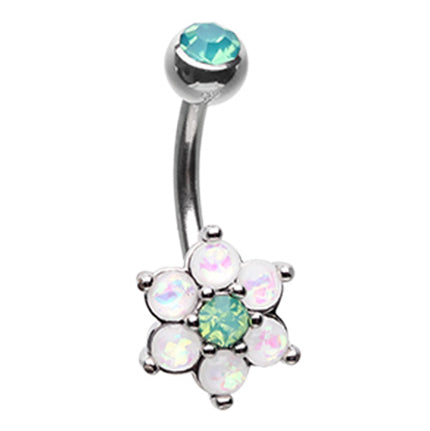 Astrid's Tantalising Bloom Belly Ring - Fixed (non-dangle) Belly Bar. Navel Rings Australia.