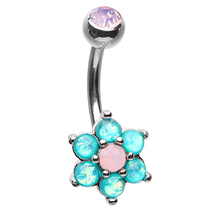 Astrid's Tantalising Bloom Belly Ring - Fixed (non-dangle) Belly Bar. Navel Rings Australia.