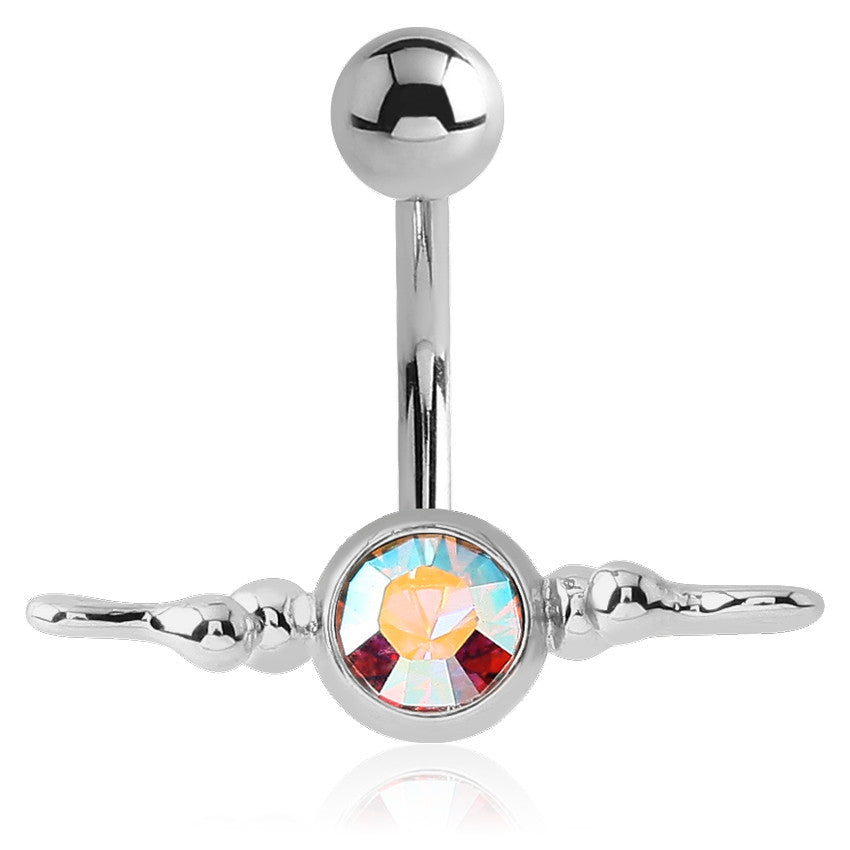 Beaded Hook Belly Bar - Basic Curved Barbell. Navel Rings Australia.