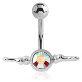 Beaded Hook Belly Bar - Basic Curved Barbell. Navel Rings Australia.