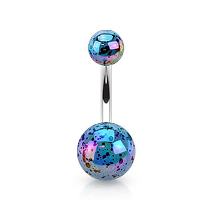 Pearled Glimmer Acrylic Belly Ring - Basic Curved Barbell. Navel Rings Australia.