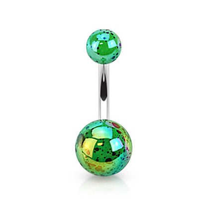 Pearled Glimmer Acrylic Belly Ring - Basic Curved Barbell. Navel Rings Australia.
