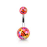 Pearled Glimmer Acrylic Belly Ring - Basic Curved Barbell. Navel Rings Australia.