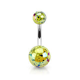 Pearled Glimmer Acrylic Belly Ring - Basic Curved Barbell. Navel Rings Australia.