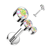 Internally Threaded Titanium Trio Body Jewellery. Labret, Monroe, Tragus and Cartilage Earrings.