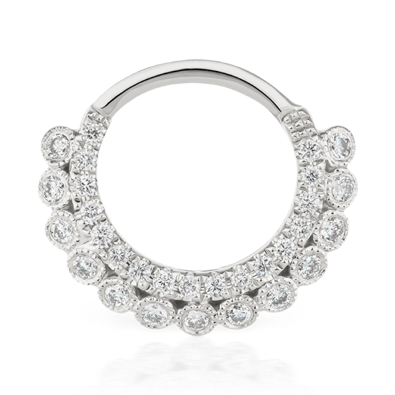 Apsara Diamond Clicker by Maria Tash in White Gold - Earring. Navel Rings Australia.