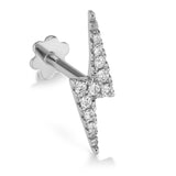 Authentic Lightning Bolt Diamond Earring by Maria Tash in 14K White Gold. Flat Stud. - Earring. Navel Rings Australia.