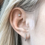Diamond Arrow Earring by Maria Tash in 14K Rose Gold. Flat Stud. - Earring. Navel Rings Australia.