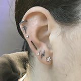 Diamond Arrow Earring by Maria Tash in 14K Rose Gold. Flat Stud. - Earring. Navel Rings Australia.