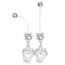 Jewelled Pitter Patter Pregnancy Belly Bar - Maternity Belly Ring. Navel Rings Australia.