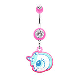 Baby Unicorn Belly Dangle - Dangling Belly Ring. Navel Rings Australia.