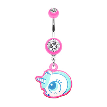 Baby Unicorn Belly Dangle - Dangling Belly Ring. Navel Rings Australia.