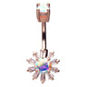 Sunny Baguette Belly Ring in Rose Gold - Fixed (non-dangle) Belly Bar. Navel Rings Australia.