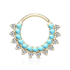 Turquoise Bahamas Clicker Body Jewellery with Gold Plating
