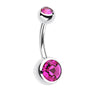 Classique Gem Bananabell Belly Bars - Basic Curved Barbell. Navel Rings Australia.