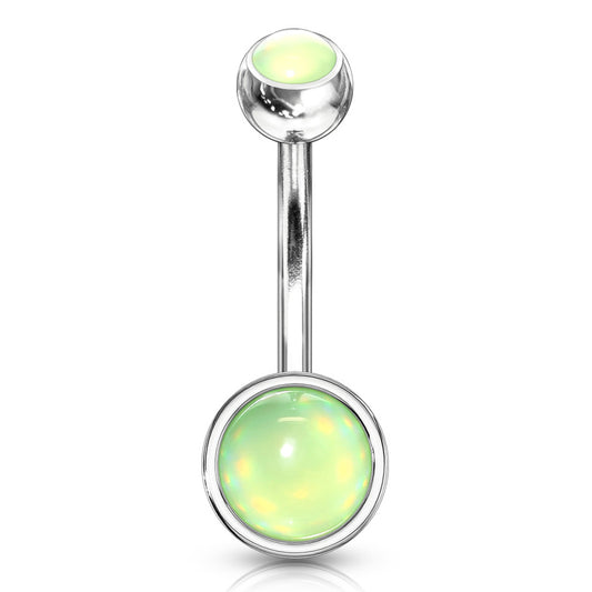 Misty Empress Disc Belly Bar - Basic Curved Barbell. Navel Rings Australia.