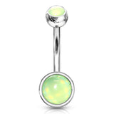 Misty Empress Disc Belly Bar - Basic Curved Barbell. Navel Rings Australia.