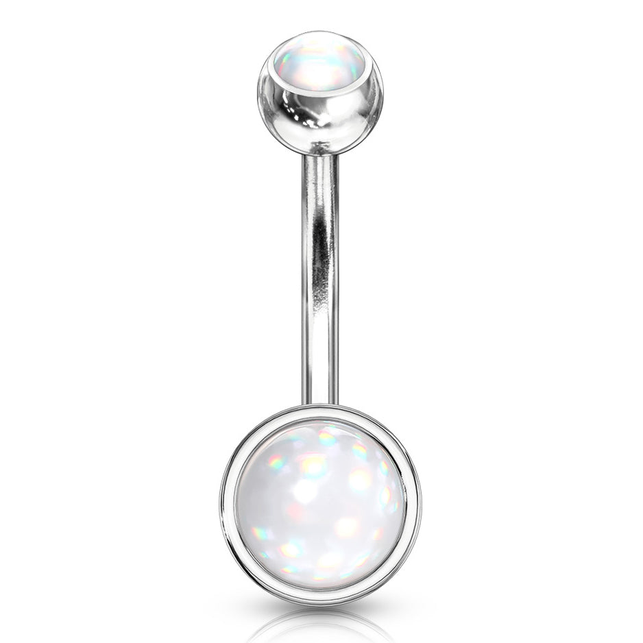 Misty Empress Disc Belly Bar - Basic Curved Barbell. Navel Rings Australia.
