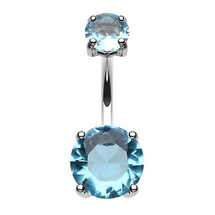 Steel Kingdom Gem Navel Bar - Fixed (non-dangle) Belly Bar. Navel Rings Australia.