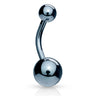 Classique Belly Bars with Titanium Plating - Basic Curved Barbell. Navel Rings Australia.
