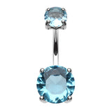Steel Kingdom Gem Navel Bar - Fixed (non-dangle) Belly Bar. Navel Rings Australia.