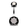 Steel Kingdom Gem Navel Bar - Fixed (non-dangle) Belly Bar. Navel Rings Australia.