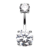 Steel Kingdom Gem Navel Bar - Fixed (non-dangle) Belly Bar. Navel Rings Australia.