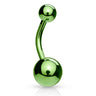 Classique Belly Bars with Titanium Plating - Basic Curved Barbell. Navel Rings Australia.