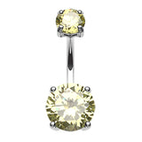 Steel Kingdom Gem Navel Bar - Fixed (non-dangle) Belly Bar. Navel Rings Australia.