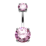 Steel Kingdom Gem Navel Bar - Fixed (non-dangle) Belly Bar. Navel Rings Australia.