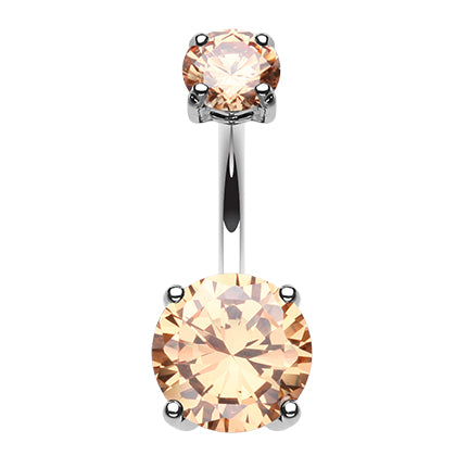 Steel Kingdom Gem Navel Bar - Fixed (non-dangle) Belly Bar. Navel Rings Australia.